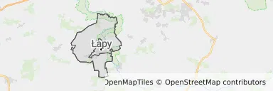 Mapa z zaznaczonym Łapami