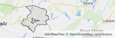 Mapa z zaznaczonym Łasinem