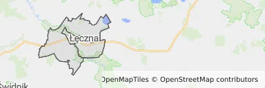 Mapa z zaznaczoną Łęcznej