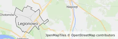 Mapa z zaznaczonym Legionowem