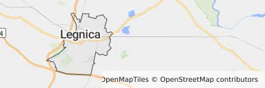 Mapa z zaznaczonym Legnicy