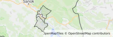 Mapa z zaznaczonym Leskiem