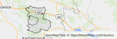 Mapa z zaznaczonym Leśnicy