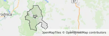 Mapa z zaznaczonym Lidzbarkiem