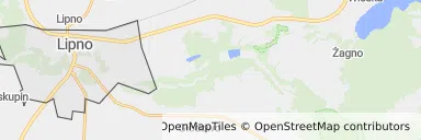 Mapa z zaznaczonym Lipnem