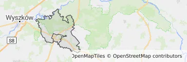 Mapa z zaznaczonym Łochowem