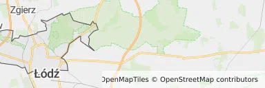 Mapa z zaznaczonymi Bałutami w Łodzi