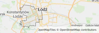 Mapa z zaznaczonym Polesiem w Łodzi