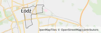 Mapa z zaznaczonym Śródmieściem w Łodzi