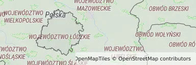 Mapa z zaznaczonym województwem łódzkim
