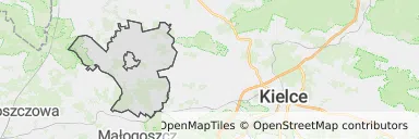 Mapa z zaznaczonym Łopusznem