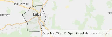 Mapa z zaznaczonym Lubaniu
