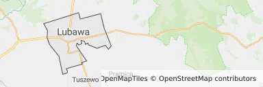 Mapa z zaznaczoną Lubawem