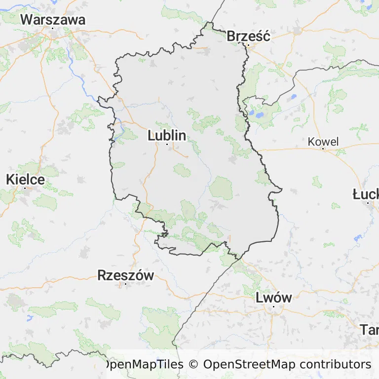 Mapa z zaznaczonym województwem lubelskim