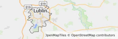 Mapa z zaznaczonym Lublinem