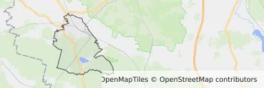 Mapa z zaznaczonym Lublińcu