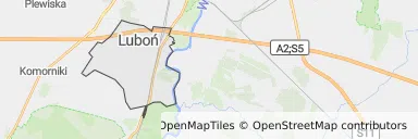Mapa z zaznaczonym Luboniu