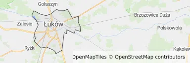 Mapa z zaznaczonym Łukowem