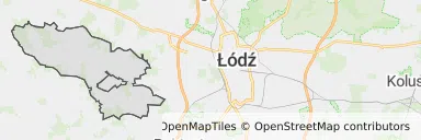 Mapa z zaznaczonym Lutomierskiem