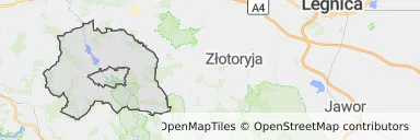 Mapa z zaznaczonym Lwówku Śląskim