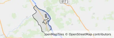 Mapa z zaznaczonym Magnuszewem