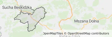 Mapa z zaznaczonym Makowie Podhalańskim