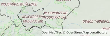 Mapa z zaznaczonym województwem małopolskim