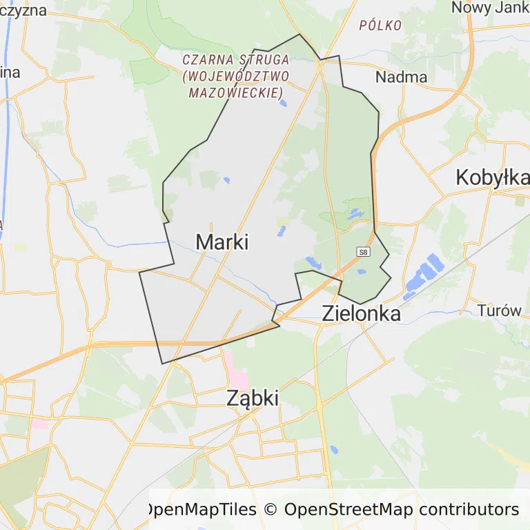 Mapa z zaznaczonym Markami
