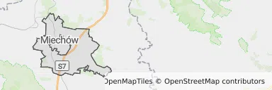 Mapa z zaznaczonym Miechowem