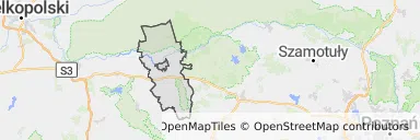 Mapa z zaznaczonym Międzychodzem