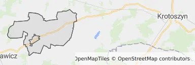 Mapa z zaznaczoną Miejskiej Górką