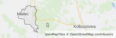 Mapa z zaznaczonym Mielcu