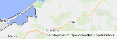 Mapa z zaznaczonym Mielnem