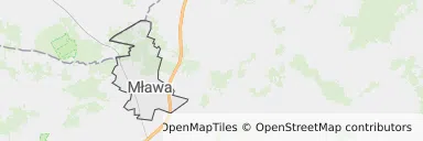 Mapa z zaznaczoną Mławem