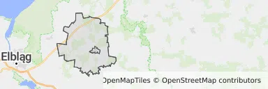 Mapa z zaznaczonym Młynarami