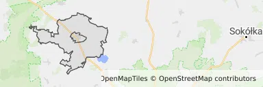 Mapa z zaznaczonym Mońkami