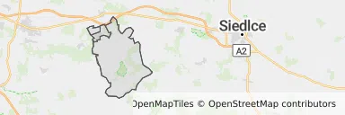 Mapa z zaznaczonym Mrozami