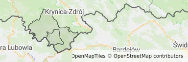 Mapa z zaznaczoną Muszynem