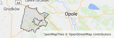 Mapa z zaznaczonym Niemodlinem