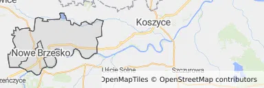 Mapa z zaznaczonym Nowym Brzeskiem