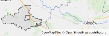 Mapa z zaznaczonym Nowym Miasteczkiem