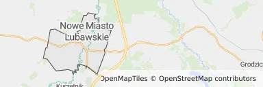 Mapa z zaznaczonym Nowym Mieście Lubawskim