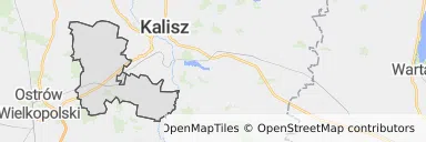 Mapa z zaznaczonymi Nowych Skalmierzycami