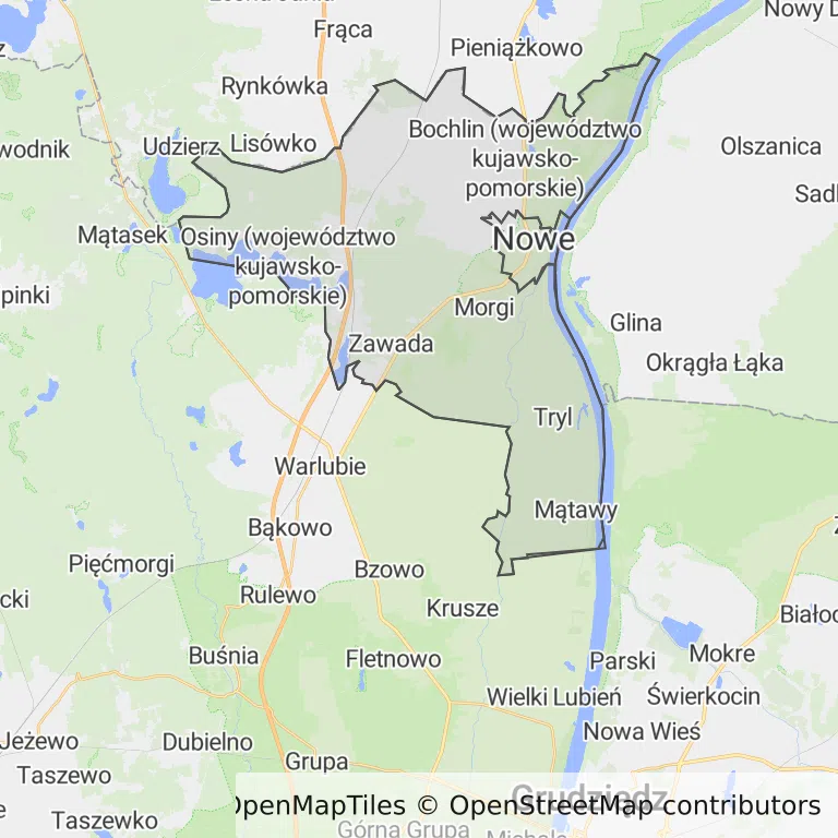 Mapa z zaznaczonym Nowem