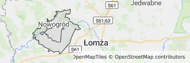 Mapa z zaznaczonym Nowogrodzem