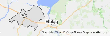 Mapa z zaznaczonym Nowym Dworze Gdańskim