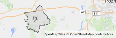 Mapa z zaznaczonym Nowym Tomyślu