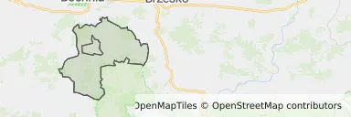 Mapa z zaznaczonym Nowym Wiśniczem