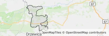 Mapa z zaznaczonym Odrzywole