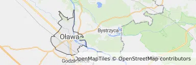 Mapa z zaznaczoną Oławem